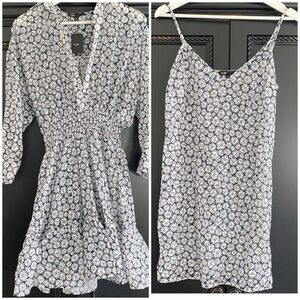 MAJE Paris Floral Dress with slip Blue daisies NWT women’s XS